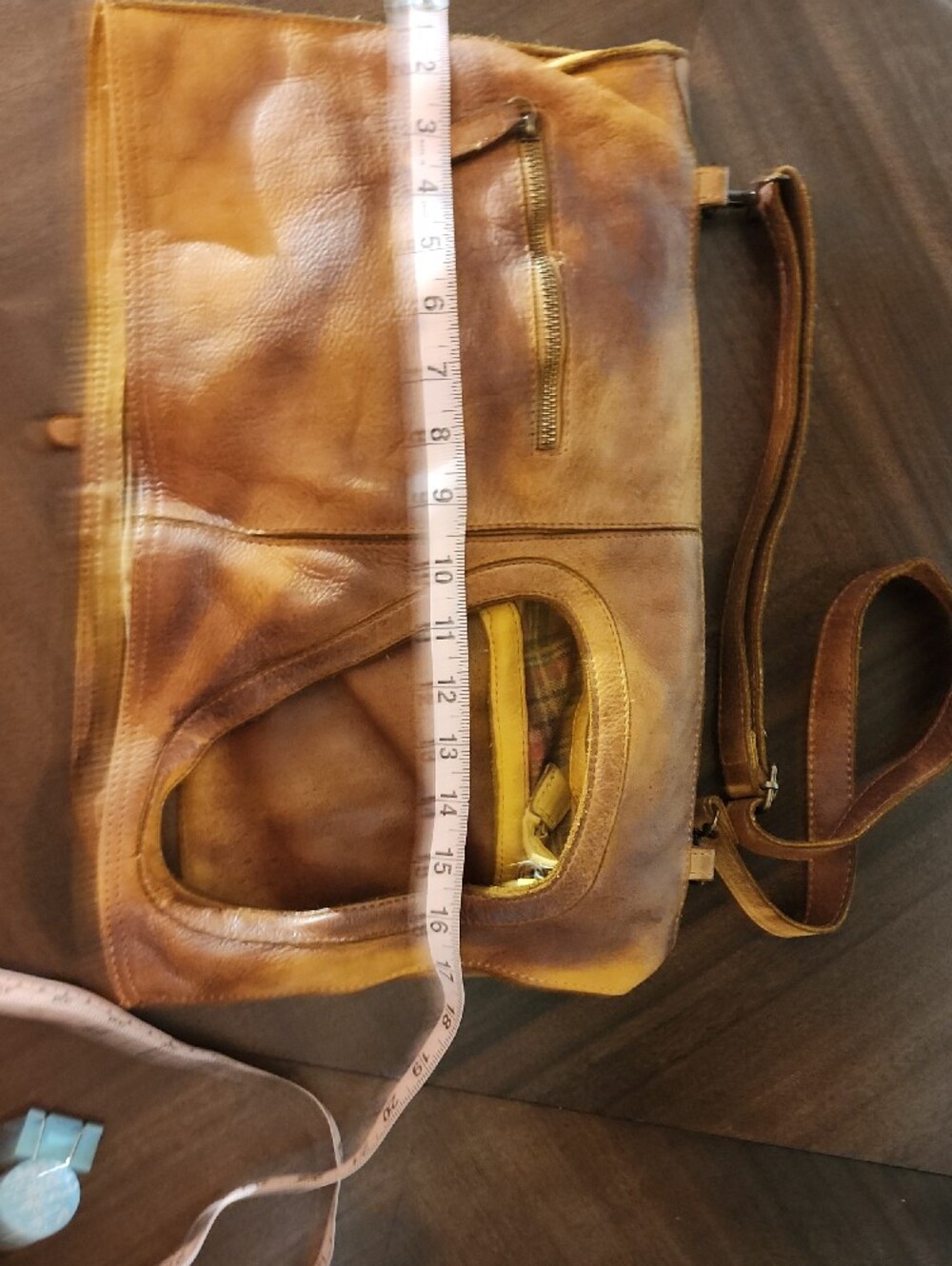 Bayside Women's Italian Brown Leather Shoulder Bag – Distressed Brown Crossbody - Picture 9 of 12